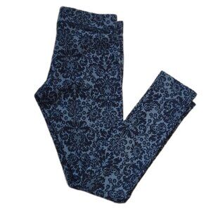 Aerie Black and Gray Brocade Design Leggings Size Medium